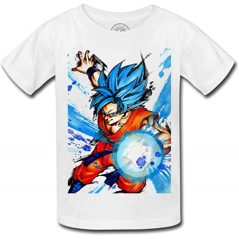 TShirt  God Goku Dragon Ball Super Cheveux Bleu  - Adulte et enfant
