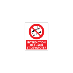 Poster Interdiction de fumer et vapoter - Affiche avec cadre panneau