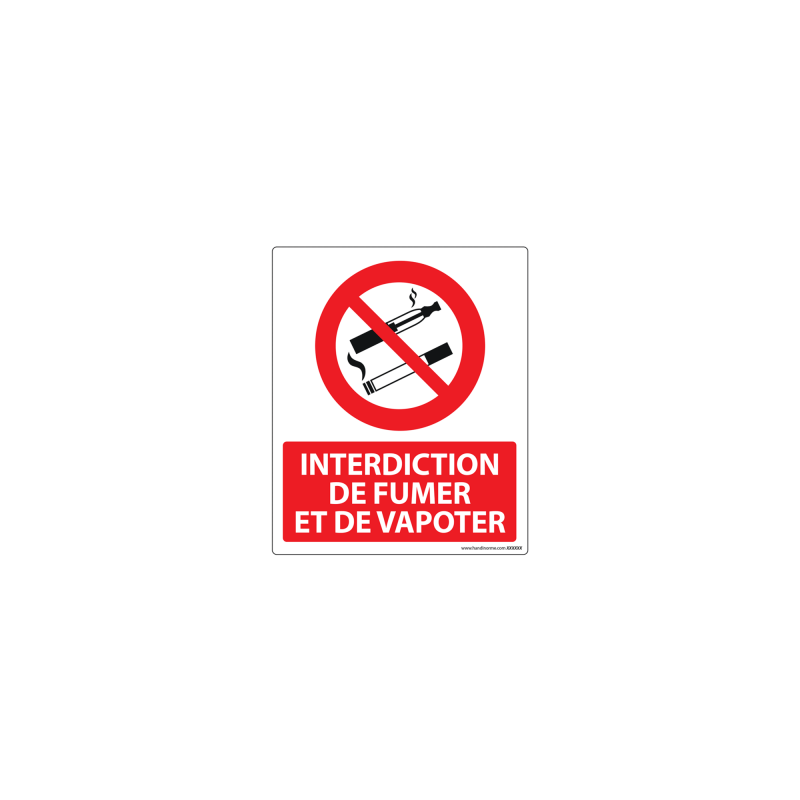 Poster Interdiction de fumer et vapoter - Affiche avec cadre panneau
