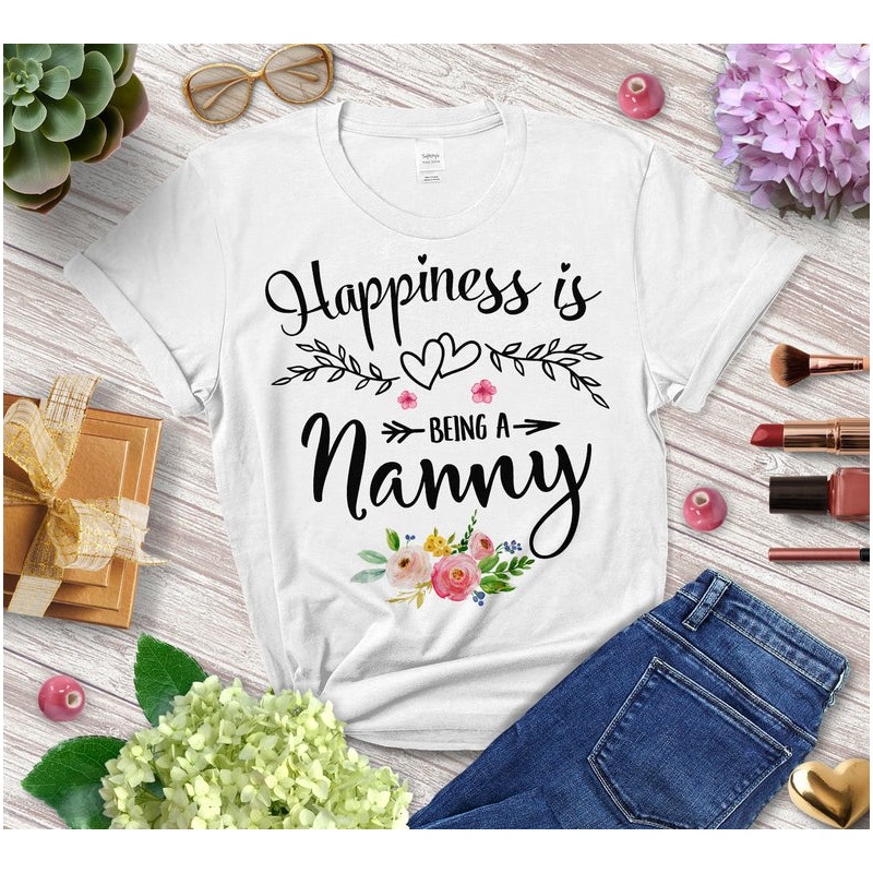 T-Shirt Le bonheur est d’être une nounou - femme et enfant
