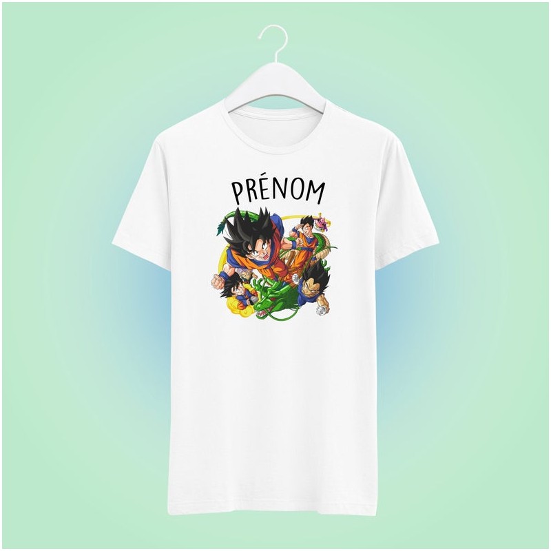 T-Shirt dragon ball z personnalisable prénom - cadeaux manga adulte/ enfant