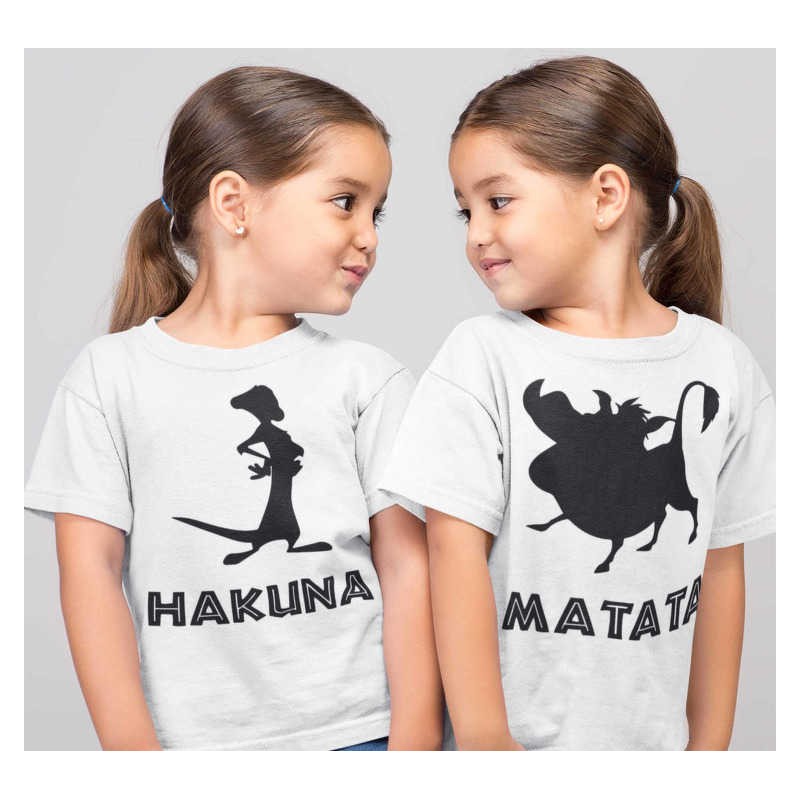 T-Shirt Hakuna Matata duo enfant - Cadeau duo amis / freres