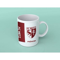 Mug tasse personnalisé FC Metz et prénom - Cadeau personnalisé pour les amateurs de foot - Tasse personnalisable et originale