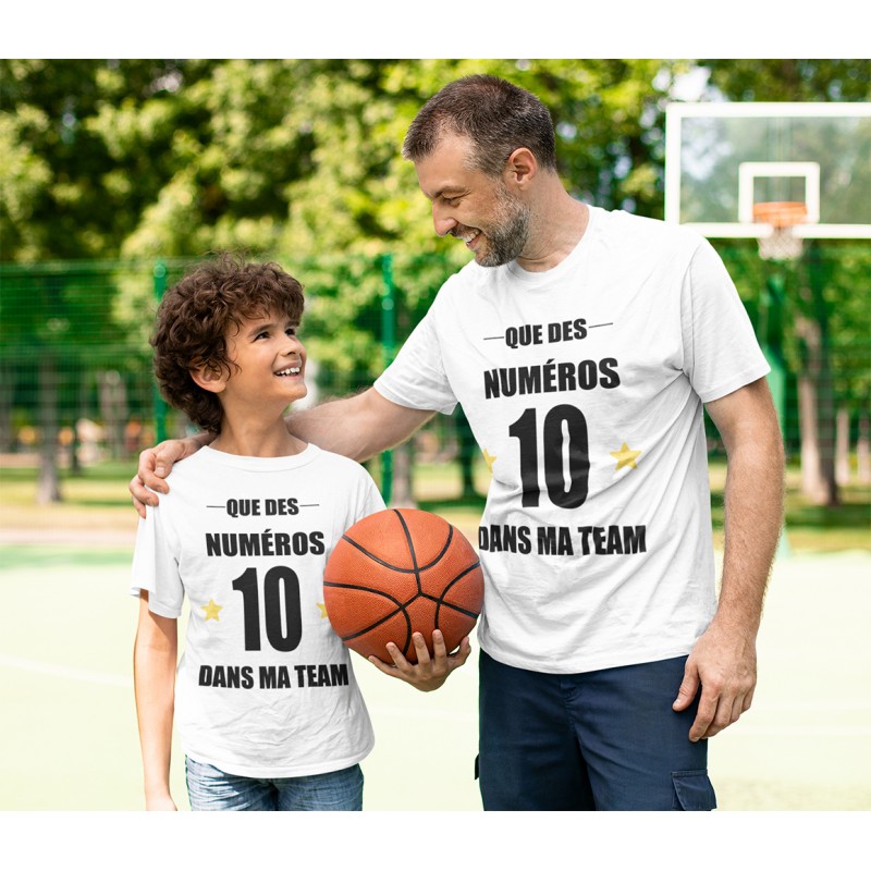 T-Shirt Que des numéros 10 dans ma team - Adulte et enfant
