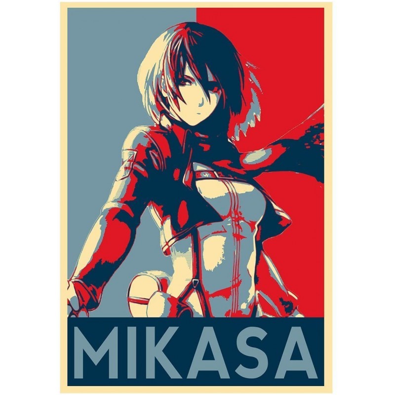 Affiche Attaque des titans - Poster avec cadre tableau Mikasa Propaganda