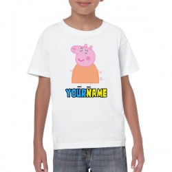 T-shirt Peppa Pig prénom personnalisable  - Cadeau enfant fille et garçon