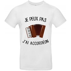 T-shirt Je peux pas j'ai accordéon  - Adulte et enfant instrument