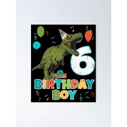 Affiche Dinosaure anniversaire - Poster avec cadre tableau