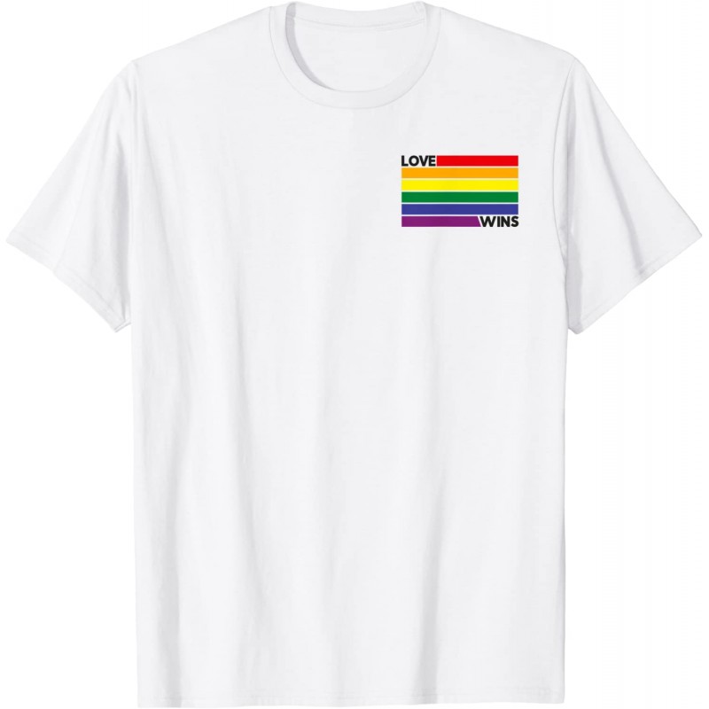 T-shirt Love Wins Pocket Proud Gay pride - Adulte et enfant cadeau fan