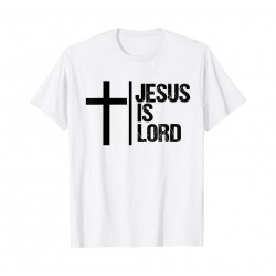 Jesus is Lord T-Shirt Croix Chrétien Bible Dieu holy T-Shirt - Adulte et enfant