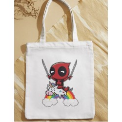 Totebag - Deadpool & Licorne Arc-en-ciel