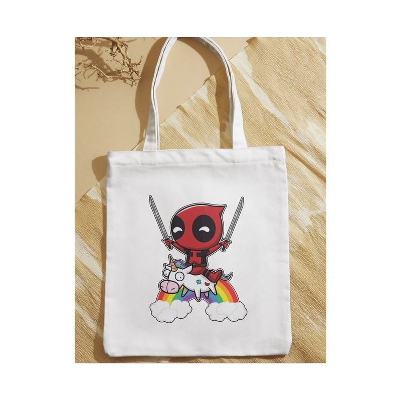 Totebag - Deadpool & Licorne Arc-en-ciel