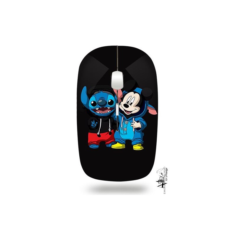 Souris ordinateur sans fil - Stitch et Mickey