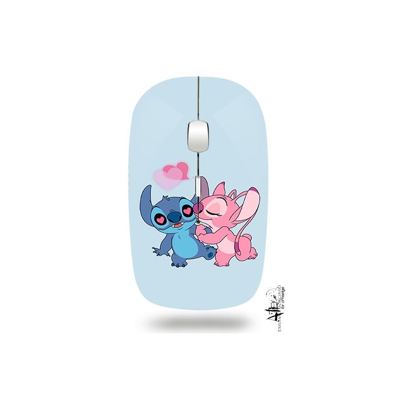 Souris ordinateur sans fil - Stitch amoureux