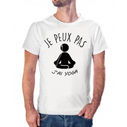 T-shirt j'peux j'peux pas j'ai yoga - cadeau homme méditation
