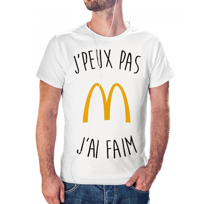 T-shirt j'peux pas j'ai faim - cadeau homme fast food