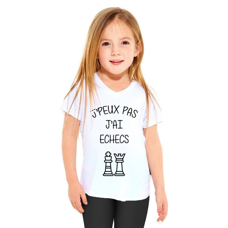 T-shirt Je peux pas j'ai échecs - Cadeau enfant fille et garçon