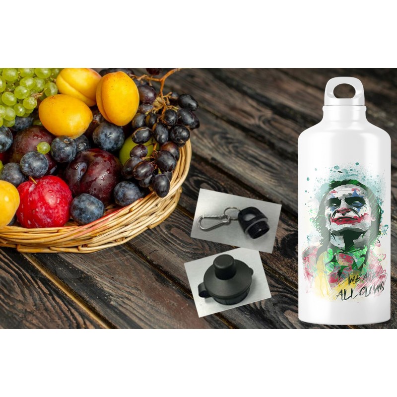 Gourde en aluminium - "Joker" avec deux types de bouchon